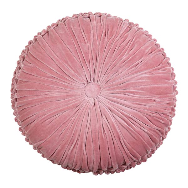 Velvet Round Cushion Blush 16 x16 Belle General Store Ltd